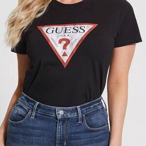 NEW GUESS Y2K Women's Classic Fit Organic Cotton Logo T-Shirt
